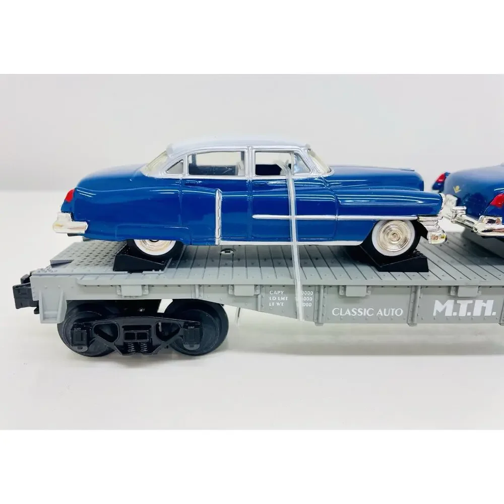 MTH Lines Semi Scale Flat Car w/ Ertl '52 Cadillacs RK-7607L New